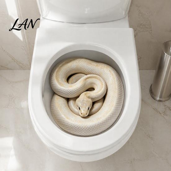 Home Party Wall Decoration Realistic Snake Toilet Seat Sticker, PVC Waterproof Python Decorative Window Film Decal, Creative Lid Sticker for Bathroom