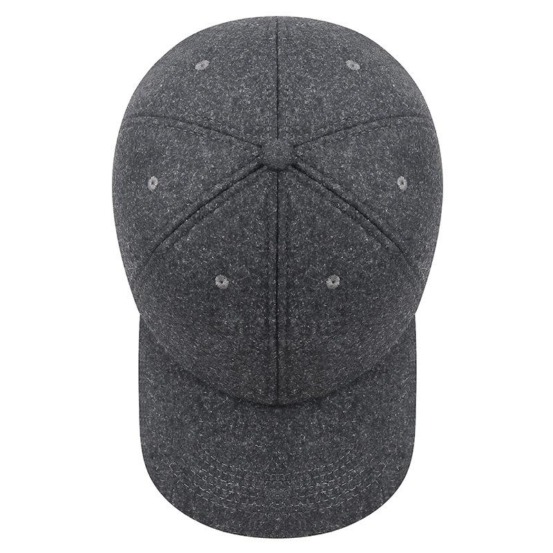 Winter Wool Felt Hat Adjustable Back Closure Cotton Cap Windproof Ear Protection Fleece Lined Warm Plain