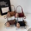 Корейская ретро сумка-подушка под мышкой, кроссбоди с широким ремнем для женщин - Осенняя коллекция 2025