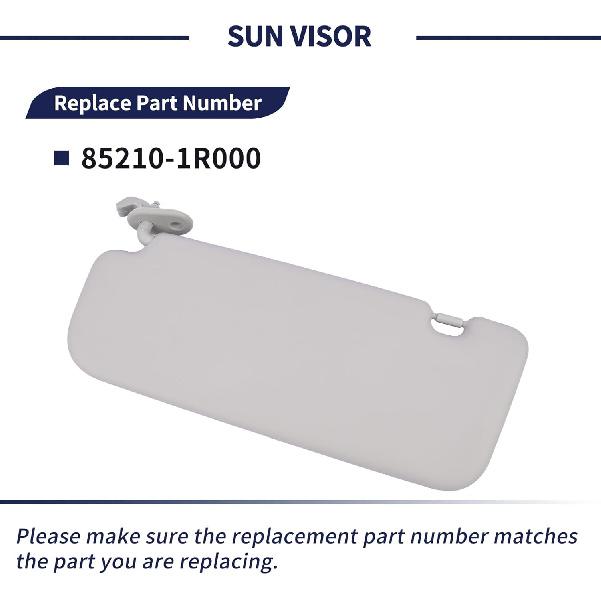 Солнцезащитный козырек со стороны водителя Подходит для Hyundai Accent 1E 2011 2012 2013 2014 2015 Заменяет 85210-1R000 Передний левый | Тень для защиты от солнца | Серый
