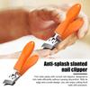 Wide Jaw Opening Curved Nail Clippers for Seniors Anti-Splash Slanted Nail Clipper Long Handle Curved Blade Nail Trimming Tools