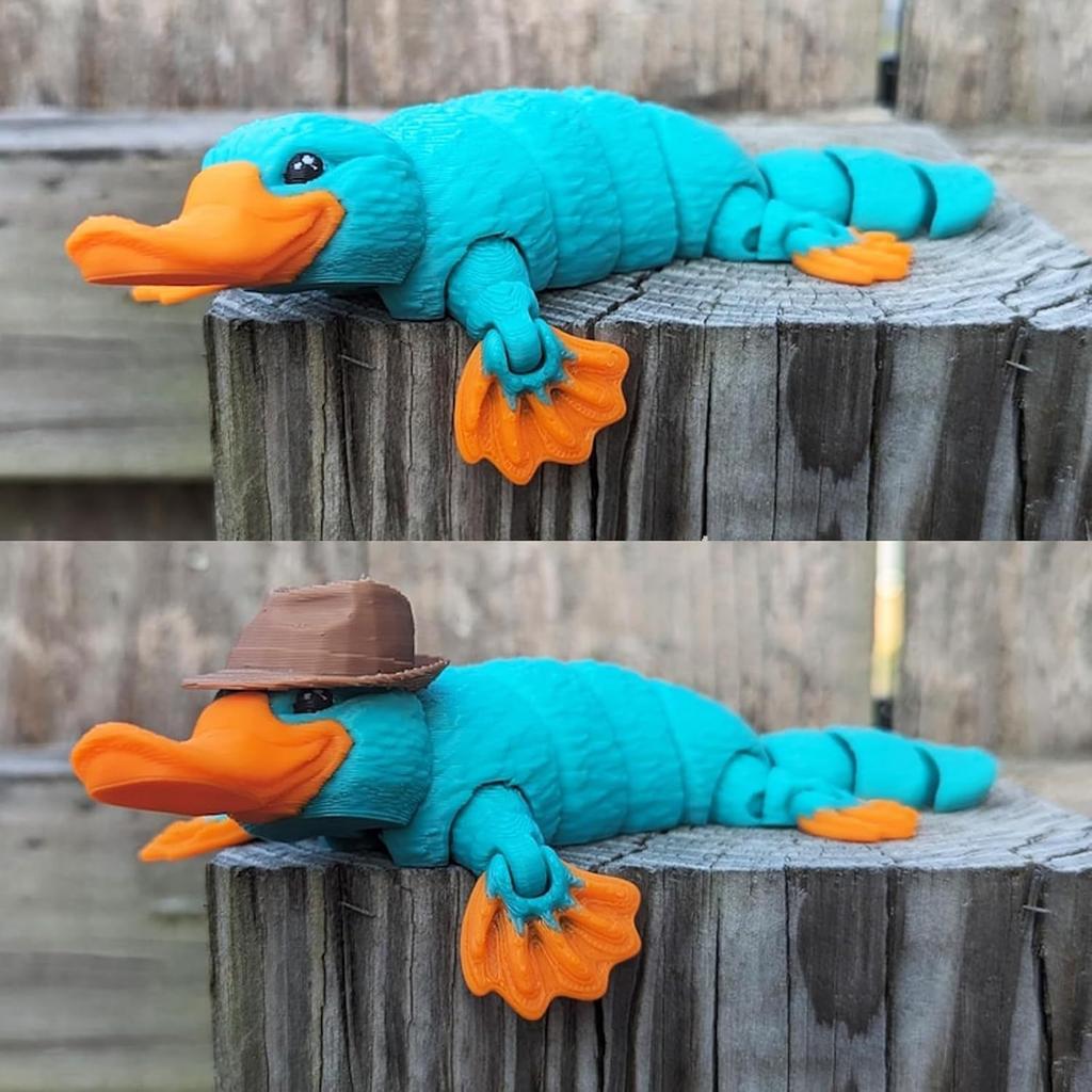 1PC Movable Joint Platypus Model, 3D Printed Plastic Platypus Model, Movable Platypus Statue, Coffee Table Decoration, Home Bookshelf Decoration