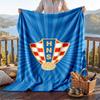 Warm Flannel Blanket Croatia Pattern, Lightweight Comfortable Throw Blanket for Bed Sofa Use