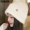 Осенние и зимние вязаные шапки, модные женские теплые шапки, однотонные шапки для защиты ушей
