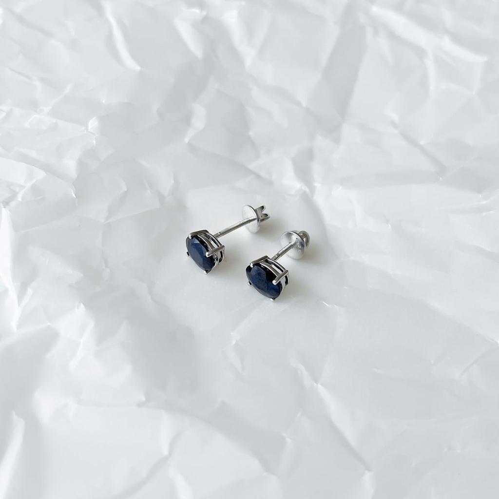 Серебряные серьги с натуральным сапфиром 3.11ct (2151357)