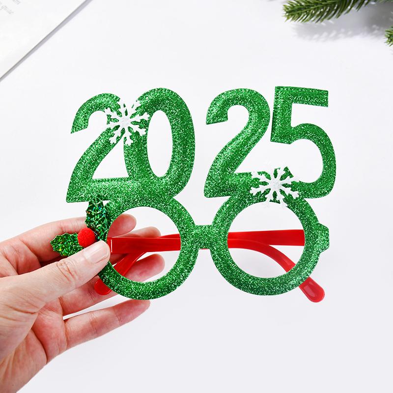 4pcs Christmas Glasses 2025 New Year Party Photo Props Xmas Decorations Kids Adult Eyeglasses Photobooth Gifts Home Supplies