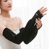 1Pair Summer Ice Silk Long Sleeves Anti-Sunburn Arm Cover Men Women Cuff New Cool Hand Sleeves Anti-UV Mountaineering Gloves