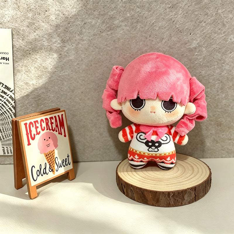 One Piece Perona Plush Doll Chibi Style Mini Cotton Doll with Pink Hair Ghost Princess Outfit Keychain Pendant One Piece Anime Fans Collectible Gift