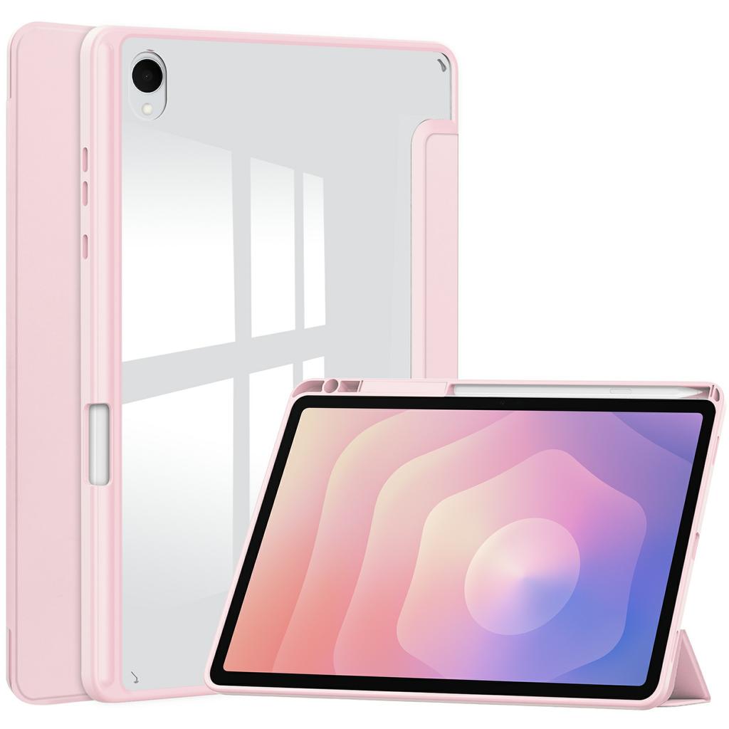 For Samsung Galaxy Tab S11 Case Clear Acrylic Leather Tablet Cover Support Auto Sleep/Wake