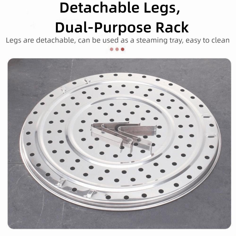 5Pcs Thickened Stainless Steel Steaming Rack Stackable Food Steaming Tray  Egg Steaming