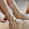 Women's Socks Winter Thicken New Retro Fashion Korean Style Warm Socks Casual Novelties Sweet Long Ladies Flower Socks Comfort