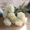 1 Bouquet Artificial Rose No Watering Decoration Easy To Care Great Delicate 9 Head Simulated Flower for Living Room