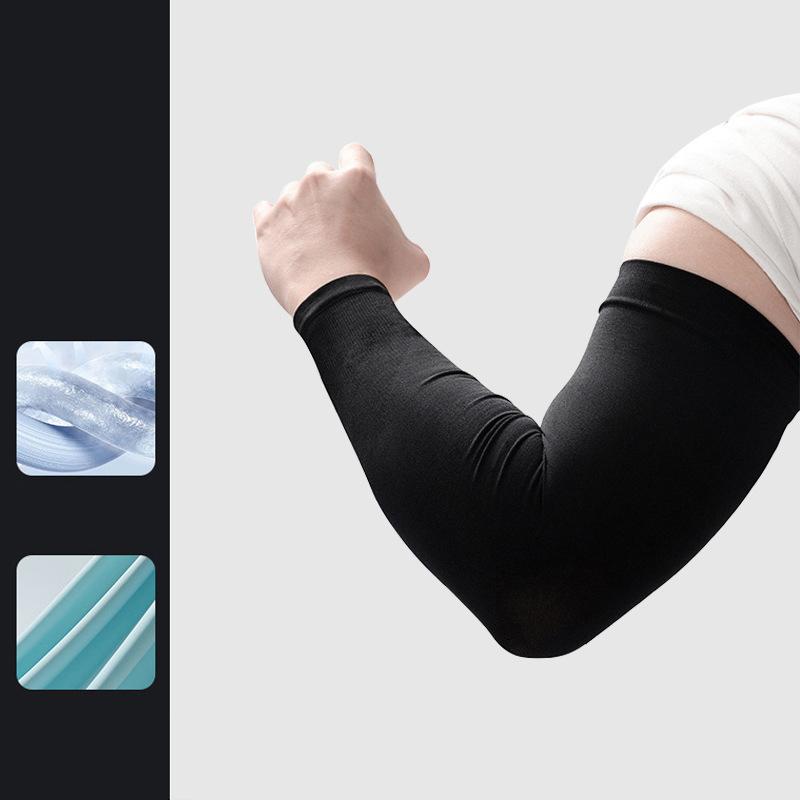 Рукава из ледяного шелка для женщин, летние, солнцезащитные, мужские, для рыбалки, велоспорта, дышащие, двухпальцевые, нескользящие, утепляющие рукава для вождения