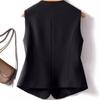 Slim Fit Short Vest Autumn and Spring Suit Vest Slim Shoulder Padded Vest Elegant Lady In Black