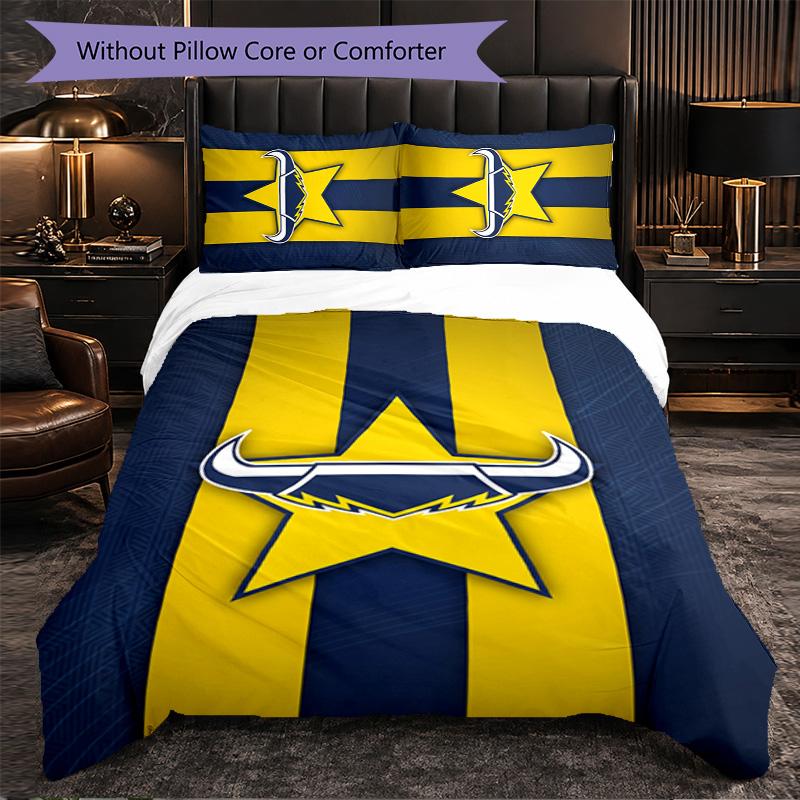 North Queensland Cowboys Pattern Microfiber 3Pcs Bedding Set Decor Duvet Cover Set For Bedroom Home Use