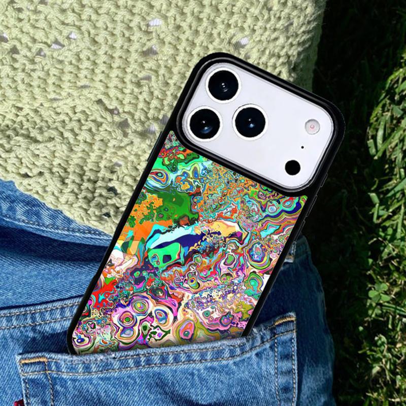 Colourful Psychedelic Trippy Art Phone Case Cover for IPhone 11 12 13 14 15 16e 17 Pro Max Coque for IPhone 17 Air