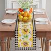XCHI Black and White Buffalo Plaid Sunflower Daisy Bees Honey Summer Table Runner Decoration for Home Kitchen Holiday Party Farmhouse 13x72 Inch