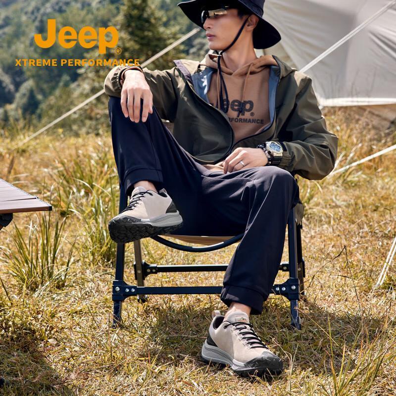 Jeep Мужские дышащие походные туфли в стиле business casual с амортизацией