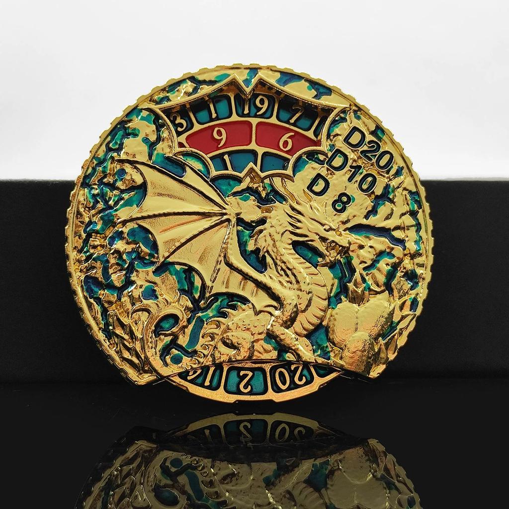 Металлические игральные кости COC Running Dice 7-в-1 Fingertip Gyro Turntable Polyhedron Metal Dice DND Dungeons & Dragons