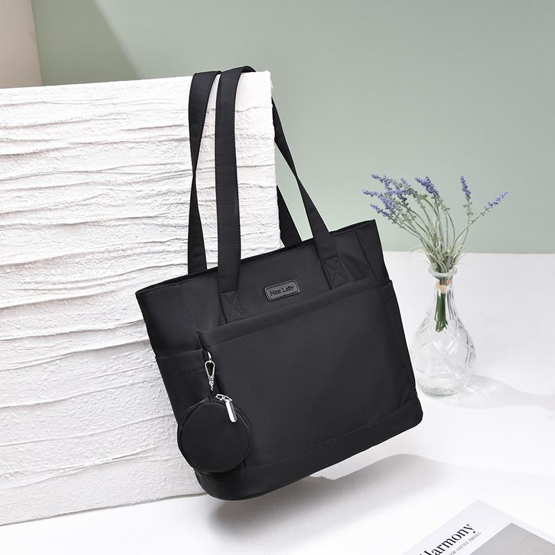 Вместительная наплечная сумка однотонная сумка-тоут студенческая сумка