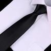 Black Simple Clip On Tie Security Tie Doorman Steward Matte Funeral Tie for Men Women Students