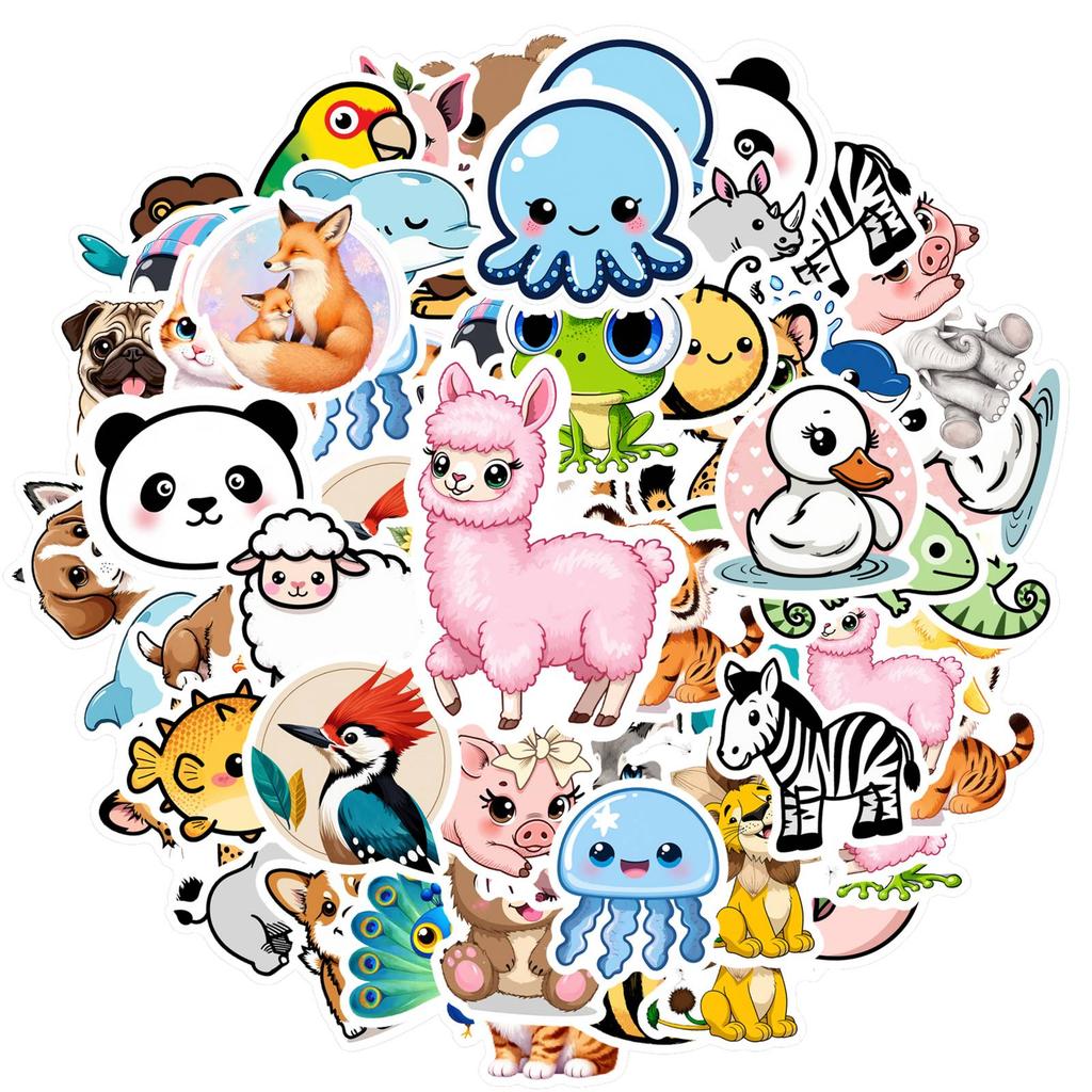 35pcs-70pcs Cute Cute Stickers Cartoon Animal Stickers Stickers For Guitar Laptop Helmet Skateboard DIY Phone