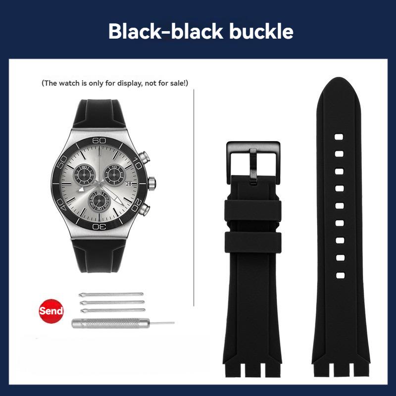 Силиконовый ремешок для Swatch YVS423 419 413 406 400 YCS564G Вогнутый и выпуклый браслет Резиновый ремешок для мужских и женских часов 19 мм 21 мм
