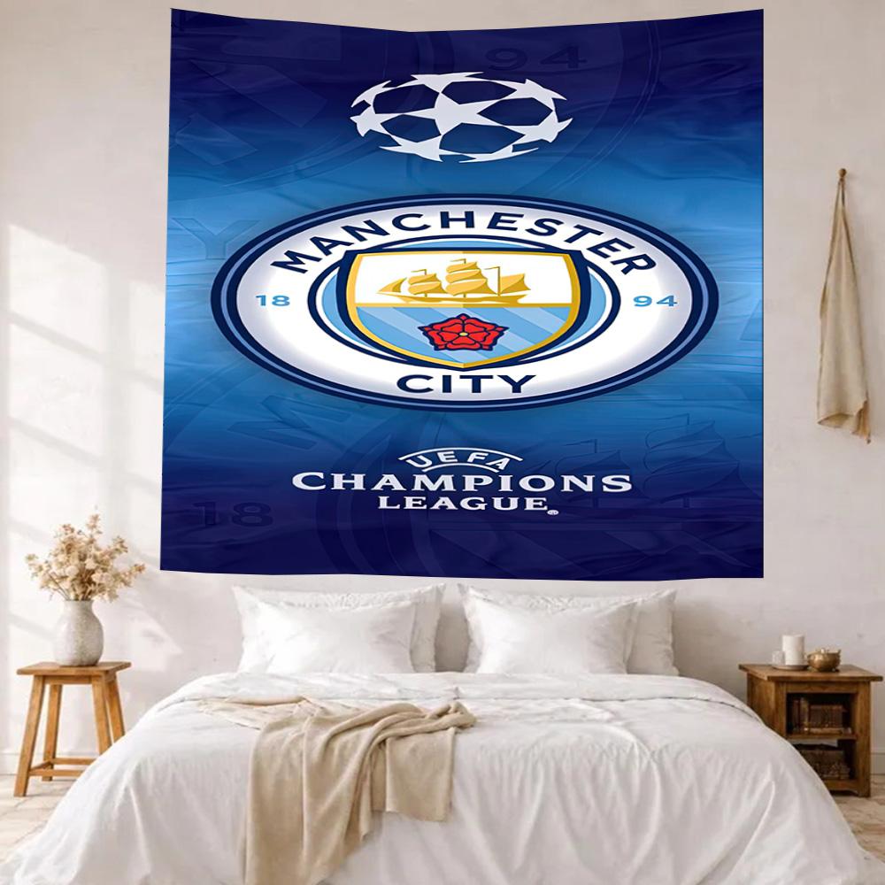 Manchester City Fc Wall Decor Tapestry Art For Pet Memorial Birthdaywedding Party Backdrop Family Gift