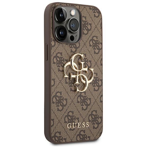 Etui Do Iphone 14 Pro Guess 4G Big Metal Logo Brązowy