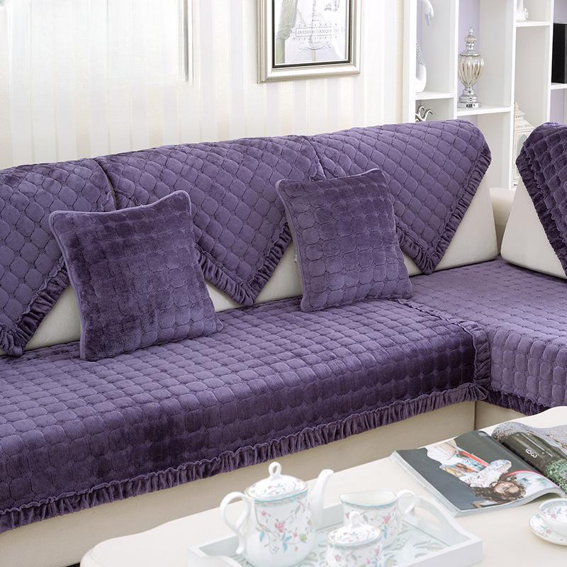 Зимние минималистичные современные фланелевые диванные подушки, короткие плюшевые чехлы для диванов, нескользящие
