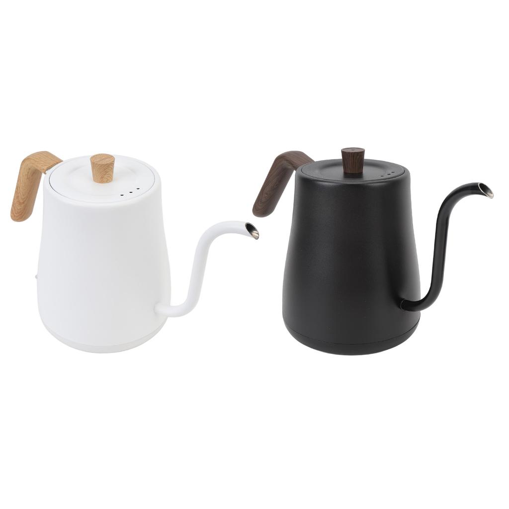 Электрический чайник с изогнутой шеей из нержавеющей стали с автоматическим отключением и эргономичной ручкой, исключающей ожоги.