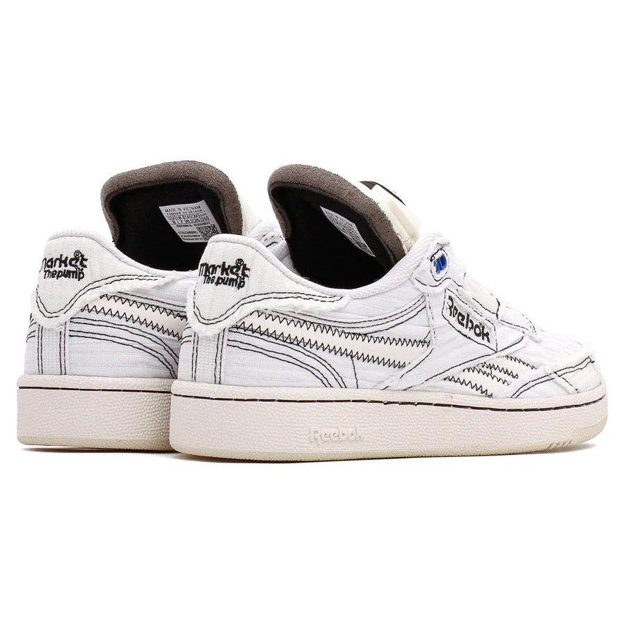 Market x Reebok Club C 85 Pump Мел Черный Унисекс Кроссовки Кремово-белый Основной черный 100069832