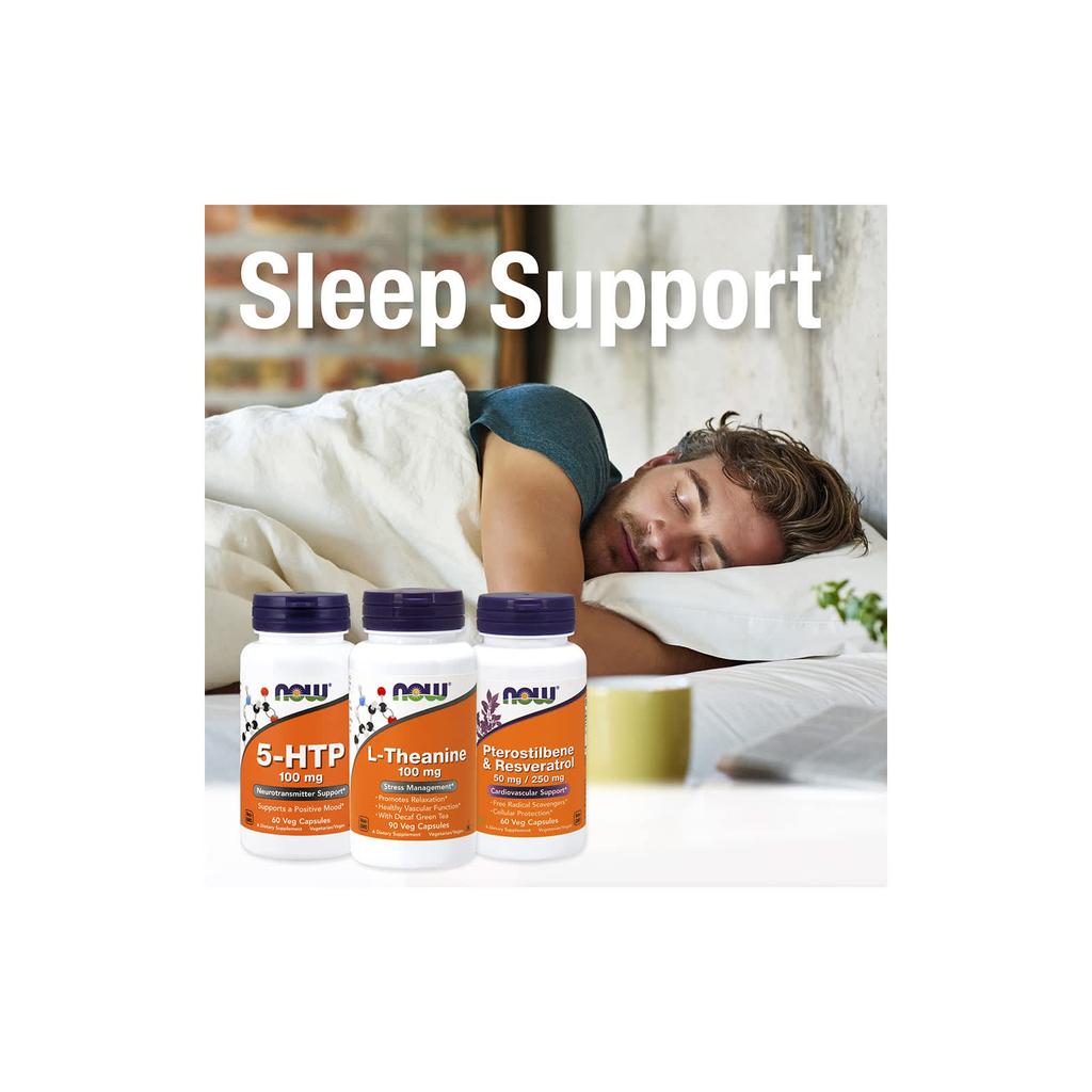 Now Foods L-Theanine, Double Strength, 200 Mg, 60 Veggie Capsules