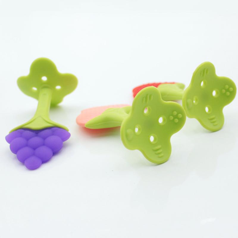 Новорожденный Прорезывание зубов Фрукты Дети Детские Силиконовые Игрушки для прорезывания зубов Гуттаперча Дети