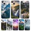 Чехол для телефона iPhone 15 14 13 12 11 Pro Max XS X XR 7 8 Plus, мягкий прозрачный противоударный чехол, лес, пляж, восход, горы, природа
