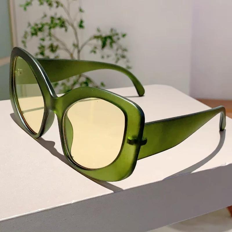 Неполяризованные большие солнцезащитные очки для женщин, модные овальные футуристические массивные солнцезащитные очки в стиле Y2k, изогнутые округлые очки