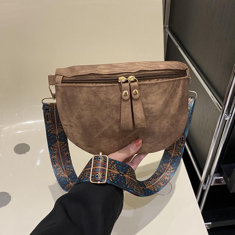 Женские поясные сумки из искусственной кожи Стильная сумка-хобо Однотонная на плечо Роскошная дизайнерская нагрудная сумка Широкий ремень Модная поясная сумка KTY