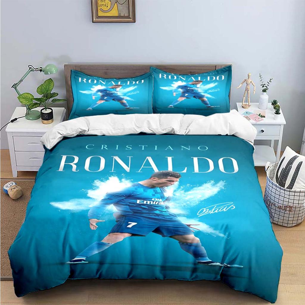 Fashionfootball Star RRonaldo Printing Bedding Set Duvet Cover Comforter Bed Youth Kids Girl Boys Luxury Birthday Gift