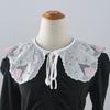Women Embroidery Floral Lapel Blouse Top Detachable Collar Shawl Female Vintage Shirt False Tie Fake Collar Accessories