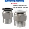 4 6 8 10 12mm 1/8'' 1/4'' 3/8'' 1/2'' Straight Push In Fitting Pneumatic Push To Connect Air Adapter Plug Socket Connector