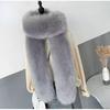 Autumn Winter New Fashion Women Casual Keep Warm Red Shawl Faux Fox Fur Party Collar Cross Thick Long Scarf