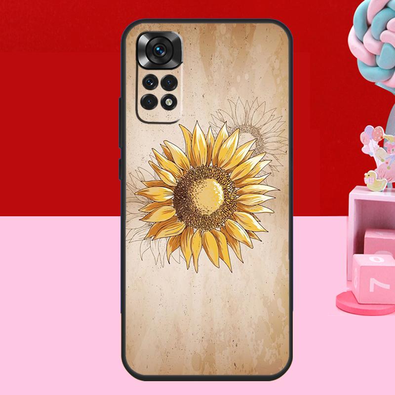 Beautiful Yellow Sunflower Case For Xiaomi Redmi Note 14 13 12 11 10 15 Pro Plus Redmi 15 C 13C 10C 12C 14C Soft Cover