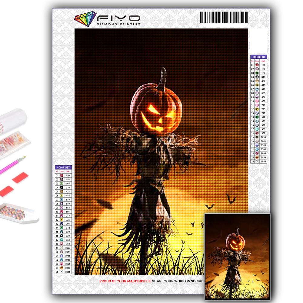 Алмазная картина Хэллоуин Страшная голова тыквы Человек Алмазная мозаика Ремесло Алмазная вышивка Картина