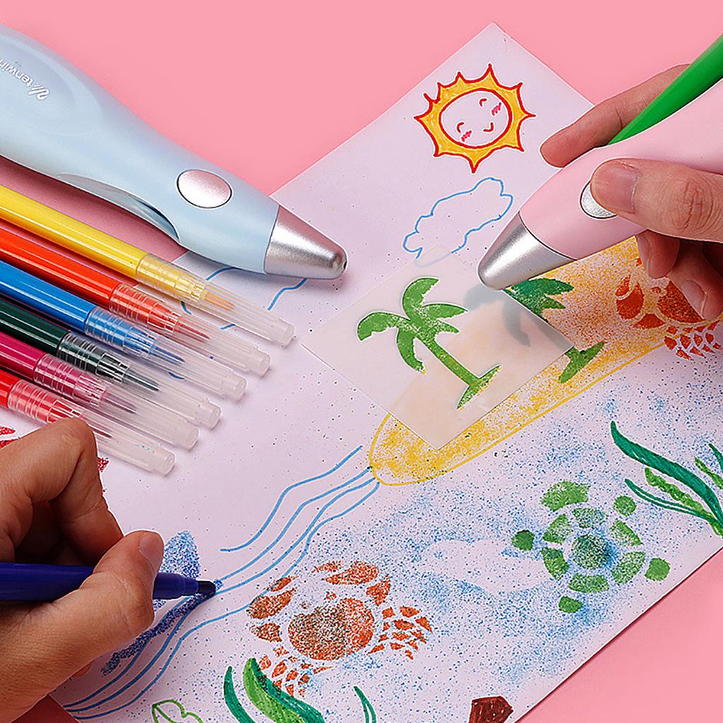 12 шт. Смываемые акварельные маркеры, набор маркеров, заправки для аэрографа, цветные ручки для электрического распылителя, маркер-распылитель для искусства