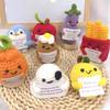 Funny Positive Energy Potato Hug Pocket Mini Handmade Plush Wool Knitting Doll with Card Home Room Decoration Christams Gifts