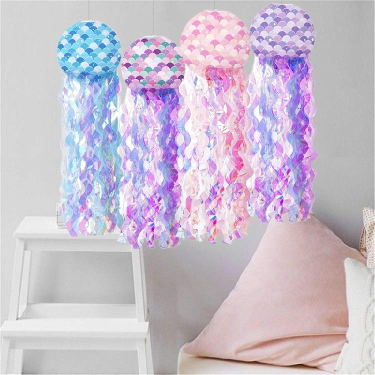Hanging Mermaids Jellyfish Paper Lanterns Birthday Party Ornament Baby Showers Decoration Sea Themed Party Accessories