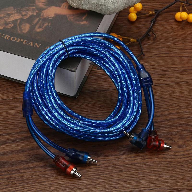 Car Audio Amplifier Cable 2 RCA to 2 RCA Plug Car Modified Audio Cable Automotive Electronics Accessories