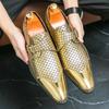 Модные мужские туфли из микрофибры с острым носком из рыбьей чешуи, вечерние, свадебные, прогулочные, танцевальные резиновые туфли для мужчин