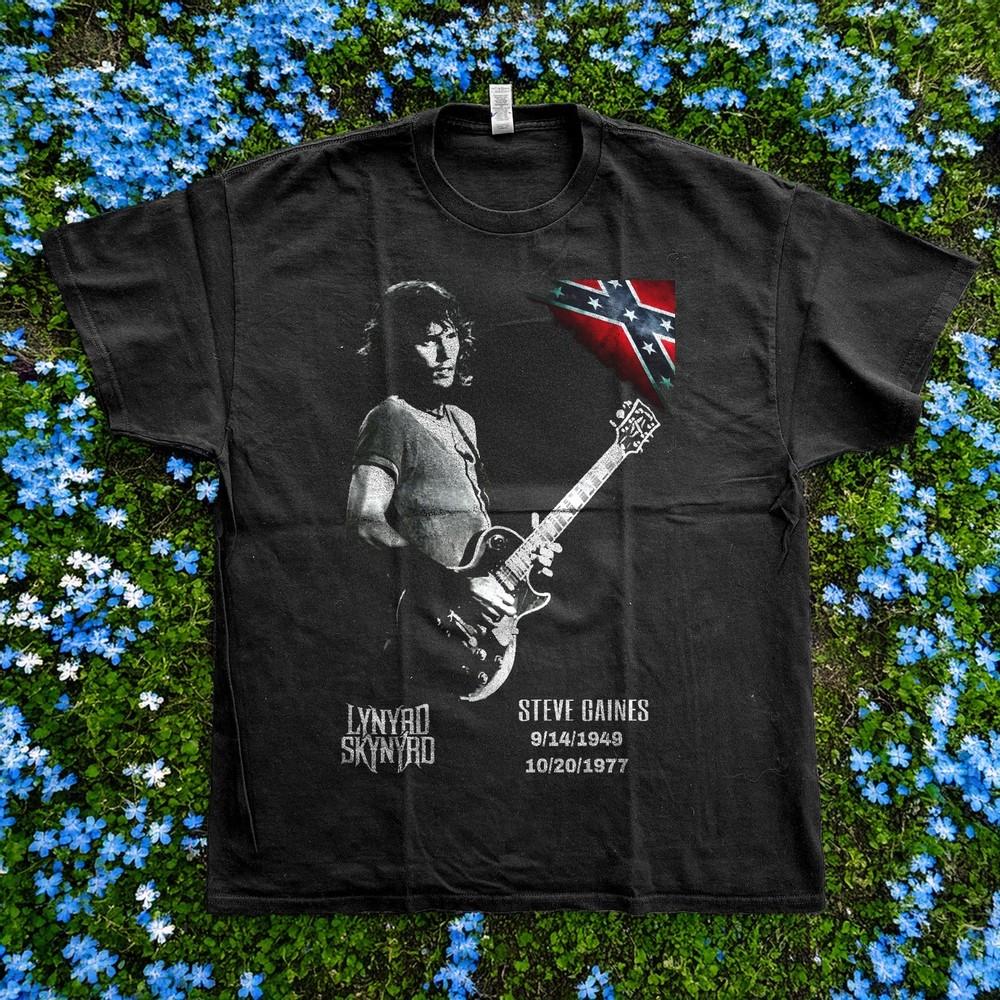 Lynyrd Skynyrd Стив Гейнс Трибьют Ретро Черная Унисекс Футболка Размер S5XL Унисекс Футболка