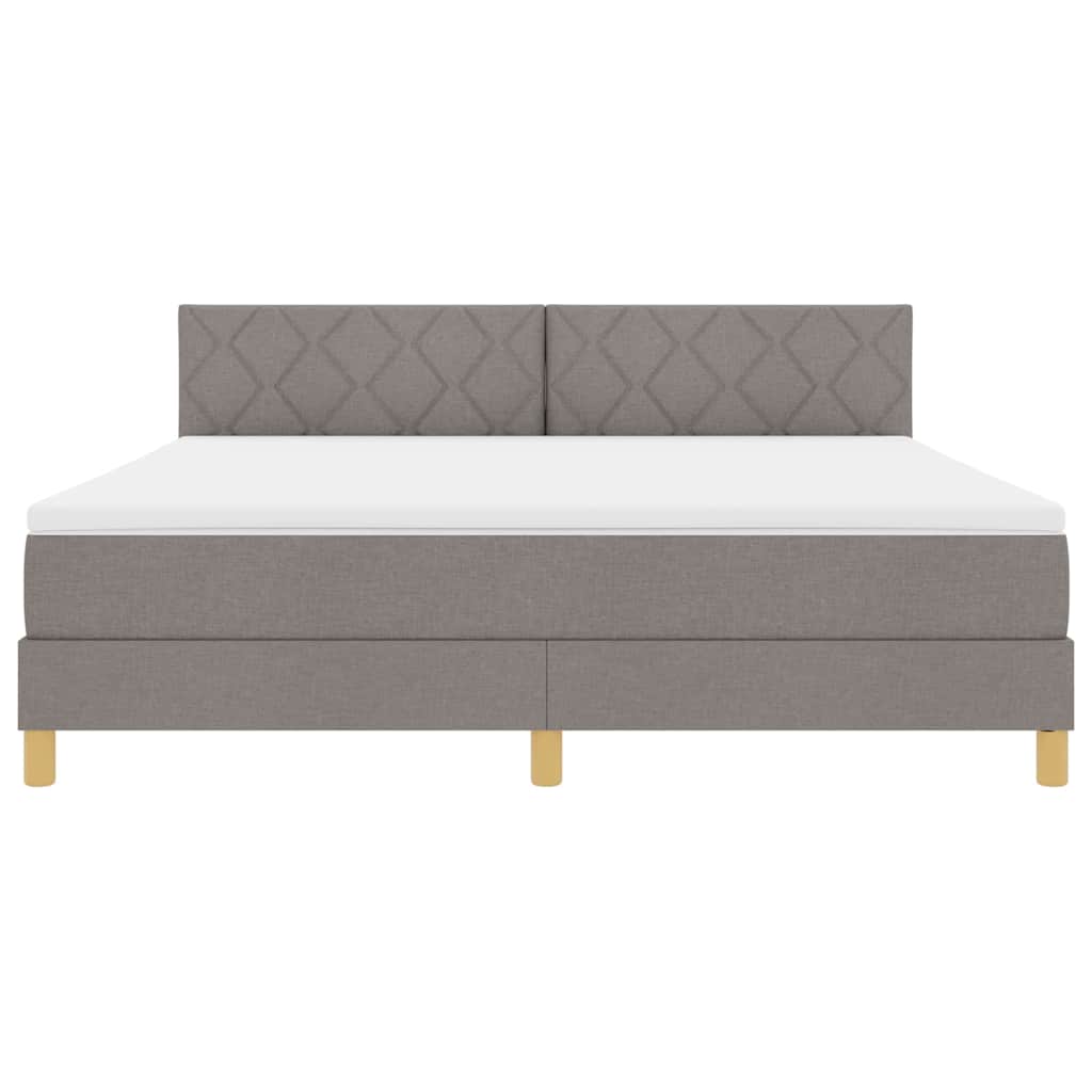 Box Spring Bed with Headboard Taupe 180 x 200 cm Fabric